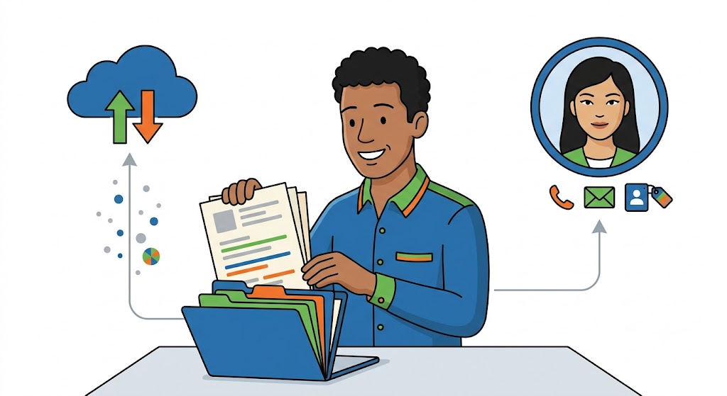 Todos os seus documentos junto ao cliente via Google Drive