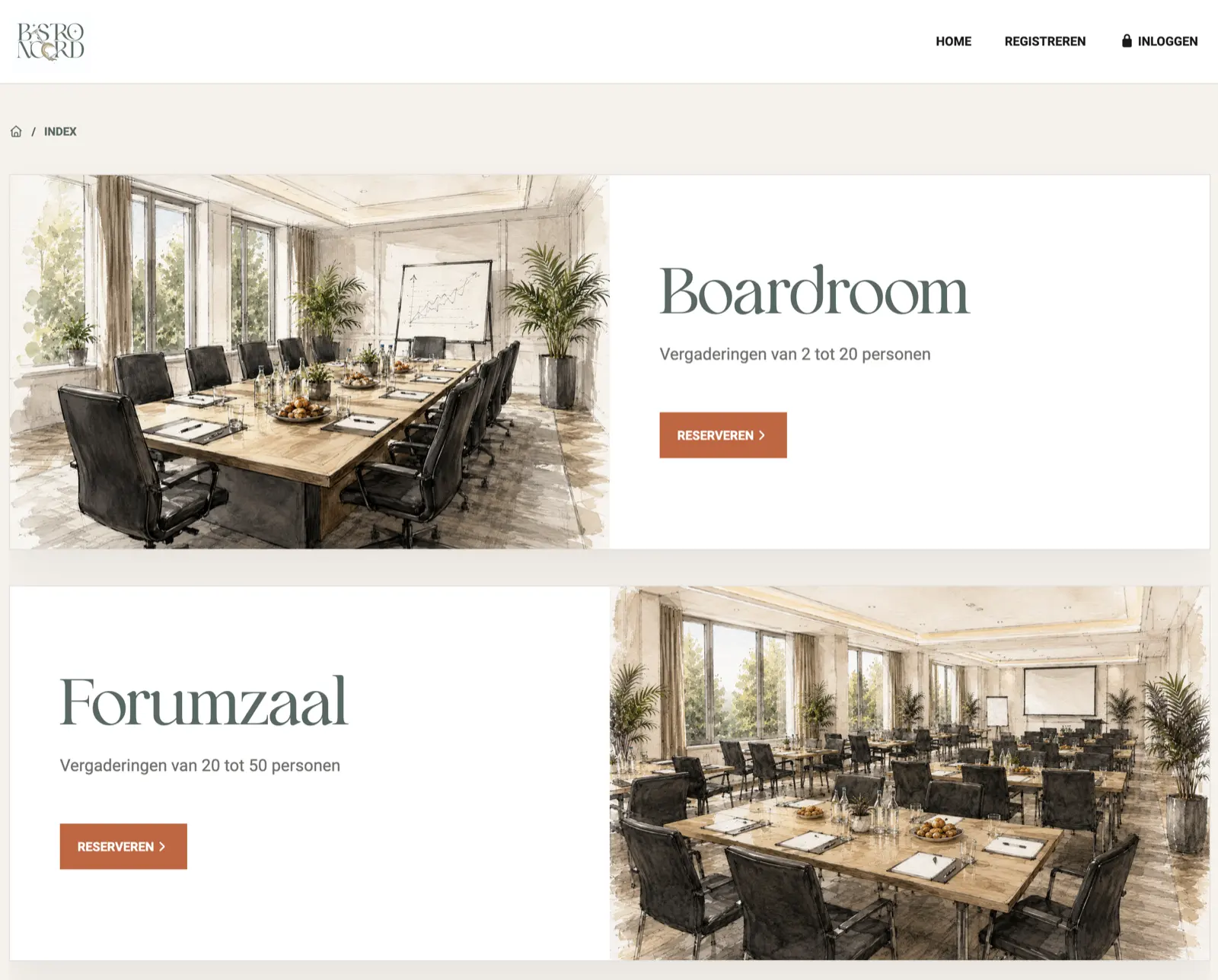 Bookingdialog hos Bistro Noord