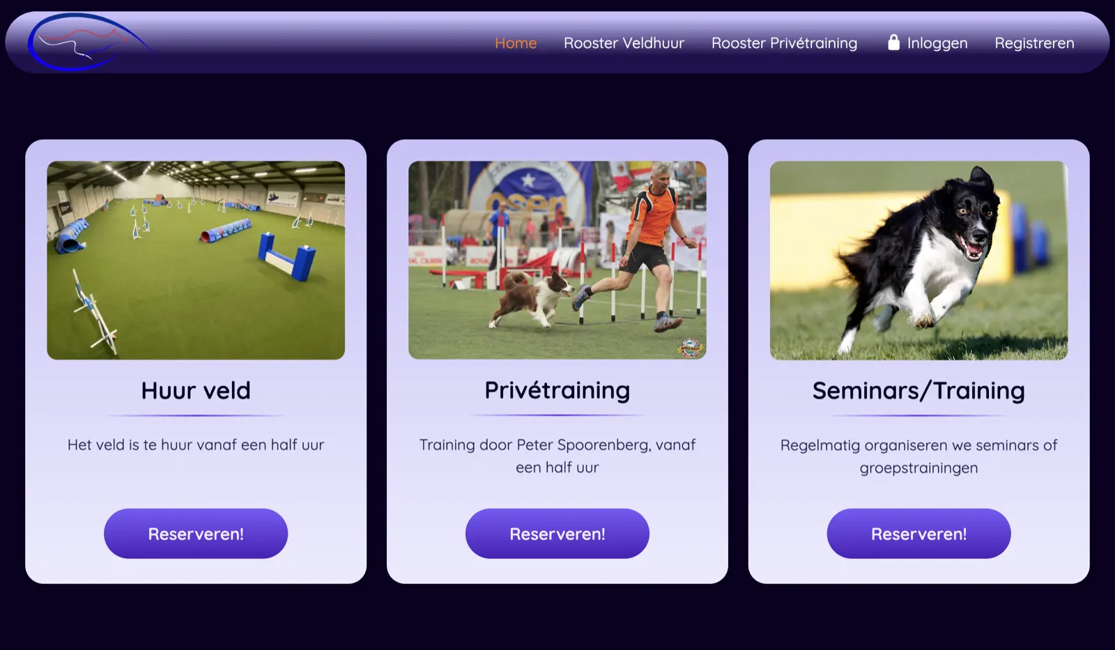 Bookingdialog hos Cool Dogs Arena